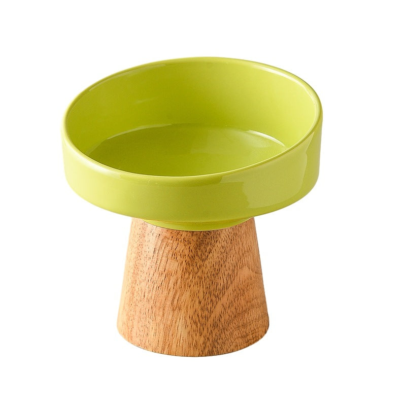 Ceramic Elevated Pet Bowl Food Water Feeding Dish