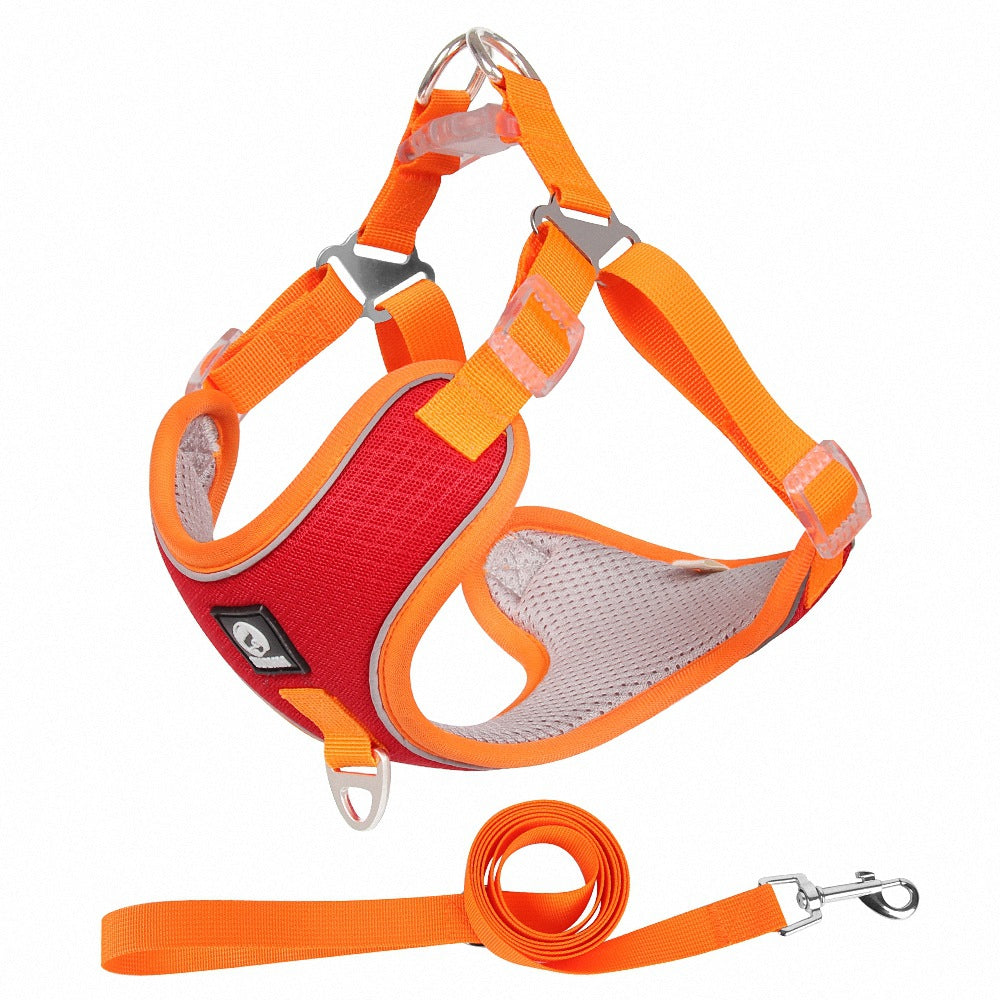 Breathable Adjustable Pet Harness And Leash Set