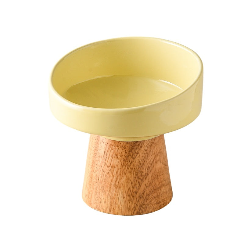 Ceramic Elevated Pet Bowl Food Water Feeding Dish
