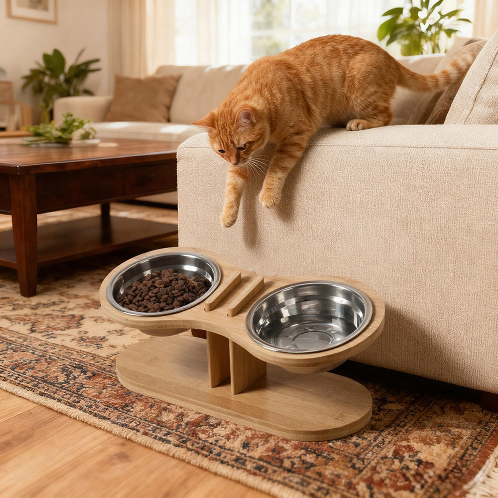 Adjustable Tilted Pet Feeding Stand With Bowl System