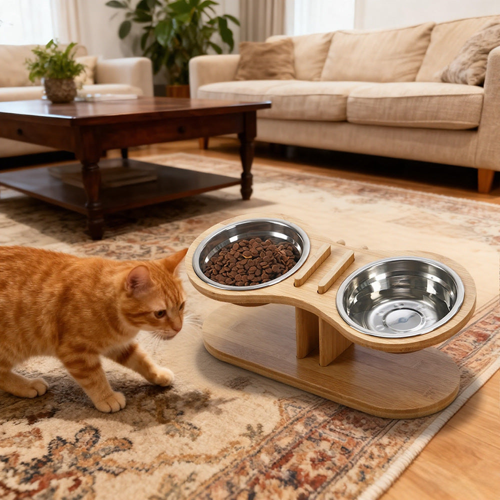 Adjustable Tilted Pet Feeding Stand With Bowl System