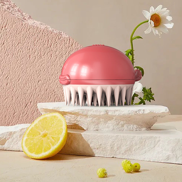 Refillable Pet Bath Brush With Shower Gel Dispenser