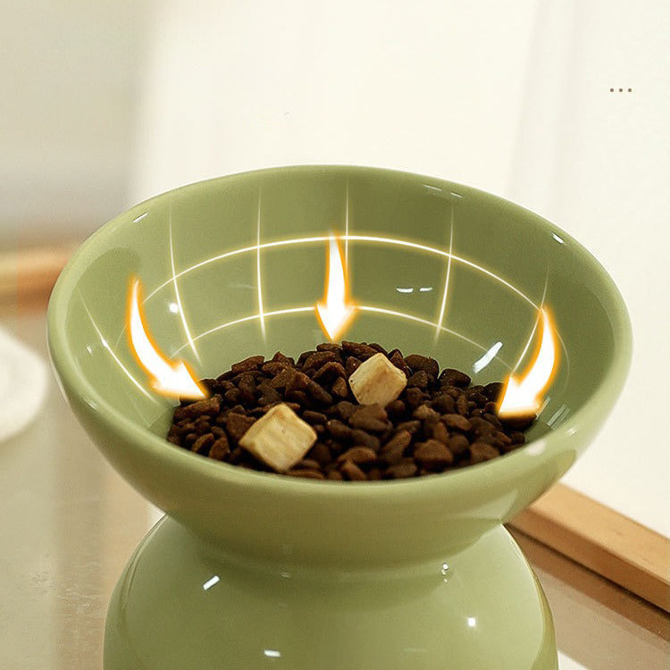 Ceramic Tilted Pet Food And Water Feeding Bowl